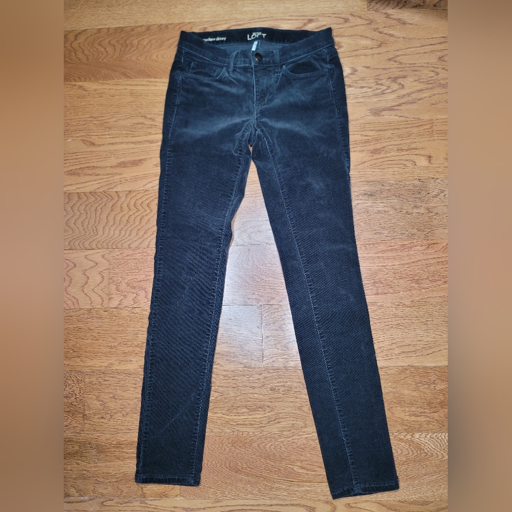 LOFT Black Corduroy Skinny Pants